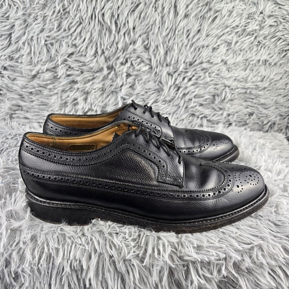 Florsheim 623843 Royal Imperial Mens 8 Black V Cleat Kenmoore Wingtip Dress Shoe - Picture 4 of 13